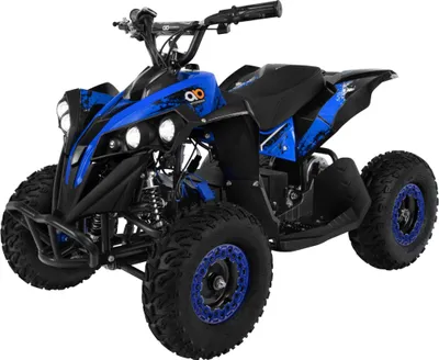 Produktbild von Elektro-Kinderquad Reneblade - Mini-Quad mit 1000 Watt - Federung - Scheibenbremsen - Drosselbar - LEDs - Ab 66 Jahren - Bis 65 Kg (Schwarz/Blau)