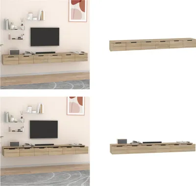 Obrázek produktu pro vidaXL Nástěnné skříňky 2 ks Sonoma dub 102x30x20 cm Materiál na bázi dřeva - Nástěnná skříňka - Nástěnné skříňky - TV nástěnná skříňka