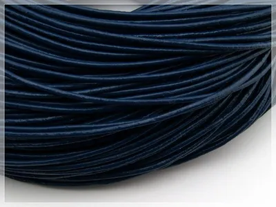 Produktbild von Vintageparts Echtlederband rund Dunkelblau 2 m 2 mm
