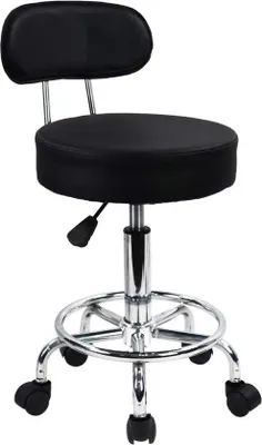 Produktbild von Famanu Rollhocker mit Fußstütze - Höhenverstellbar, Drehbar