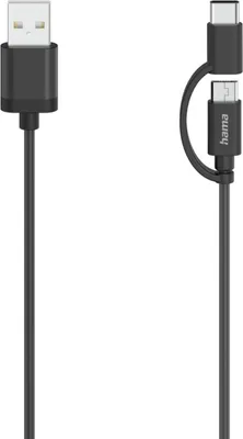 Immagine prodotto di Hama 00200616 Cavo USB 0,75 m USB 2.0 USB A USB C/Micro-USB A Nero (00200616)