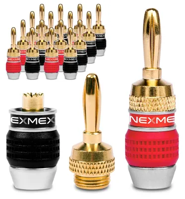 Produktbild von Bananenstecker Vergoldet Steckverbinder 18x Stecker Set NEXMEX Lautsprecherkabel
