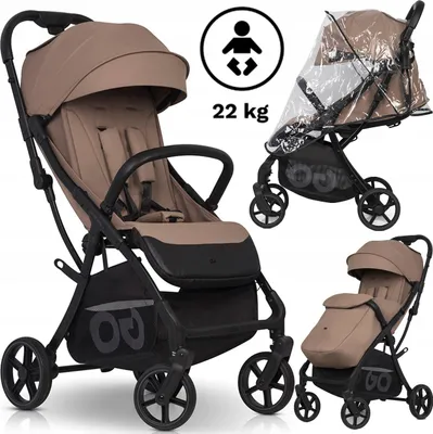 Produktbild von Leichter Kinderwagen Faro 7,9Kg Bis 22Kg Grosse Räder Zweifach Faltbar + Zubehör
