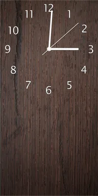 Produktbild von Wallario Design Wanduhr Holz-Optik Textur dunkelbraunes Holz aus Echtglas, Größe 30 x 60 cm