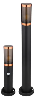 Produktbild von 2er Set Außenstehlampe, Edelstahl, schwarz, rauch, kupfer