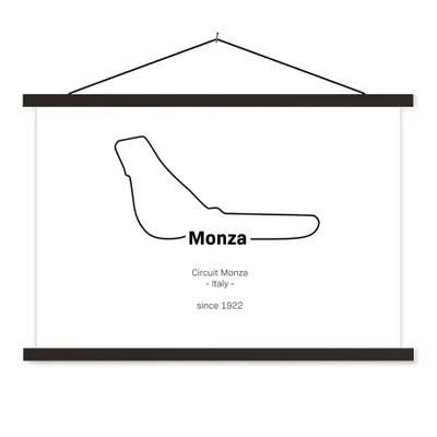 Produktbild von MuchoWow® Textilposter Formel 1 - Monza - Rennstrecke 90x60 cm mit schwarzem Rahmen - Aufhängungssatz