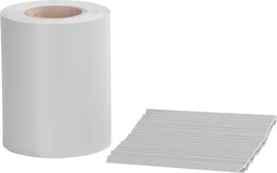 Image de Ruban Strend Pro EUROSTANDARD, 190 mm, L-35 m, occultant, gris, de couverture, pour panneaux de cloture, avec 20 clips, 450 g/m2, PVC, RAL7040