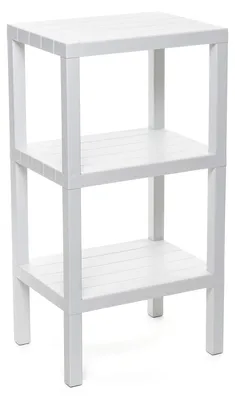 Regal mit 3 Ebenen, Kunststoff, weiß, 38x29x73,5 cm, bis 30 kg belastbar
