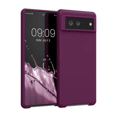 Produktbild von kwmobile Hülle kompatibel mit Google Pixel 6 Hülle - Silikon Handy Case - Handyhülle weiche Oberfläche - kabelloses Laden - Bordeaux Violett