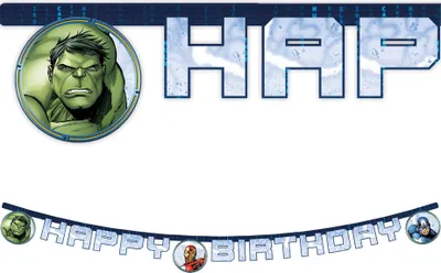 Produktbild von Girlande Happy Birthday Avengers Mighty -