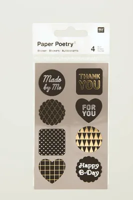 Image de Sticker Labels noir métallique