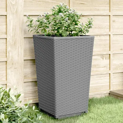 Obrázek produktu pro Zahradní květináče 4 ks modrá šedá 32,5 x 32,5 x 57 cm pp Světle šedá / 4