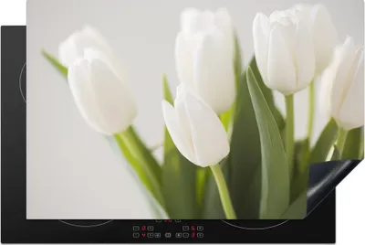 Produktbild von KitchenYeah© Herdabdeckplatte Bild von mehreren Tulpen , 81x52cm, Küche Deko, Glaskeramikkochfeld Herdabdeckung, Abdeckplatte fùr Kochfeld