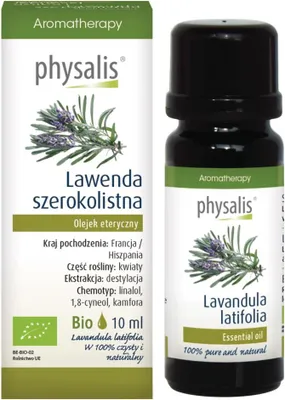 OLEJEK ETERYCZNY LAWENDA SZEROKOLISTNA BIO 10 ml - PHYSALIS