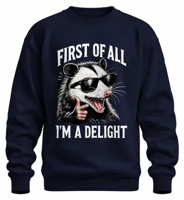 Immagine prodotto di Maglione con cappuccio "Opossum Cool Statement", colore blu navy, taglia XL