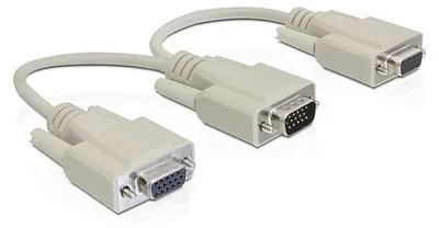 Obrázok produktu pre DeLOCK VGA/2 x VGA, 0,2 m, VGA (D-Sub), 2 x VGA (D-Sub), Samec, Samica, Béžová