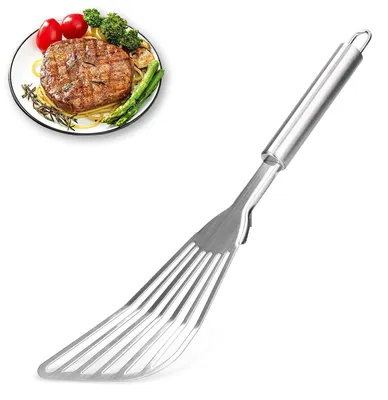 Produktbild von Rührspatel aus Edelstahl mit Rillen – Multifunktionaler Backspatel