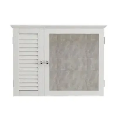 Immagine prodotto di Armadio pensile con specchio, spazioso, bianco, stile scandinavo, 65 cm