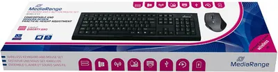 Produktbild von MEDIARANGE TASTATUR QWERTY SCHWARZ   MROS104-UK inkl. Maus kabellos