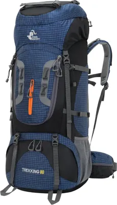 Produktbild von PolkaHome® 80L Trekkingrucksack mit Regenhülle, wasserdicht, leicht, für Camping, Wandern, Reisen