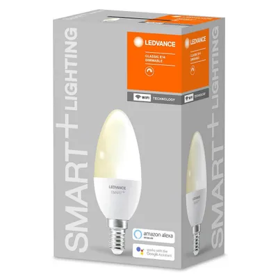 Obrázek produktu pro LEDVANCE Chytrá LED žárovka s technologií WiFi, patice E14, stmívatelná, teplá bílá (2700 K), nahrazuje žárovky 40 W, SMART+ WiFi Candle Dimmable, 1 balení