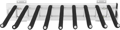 Produktbild von Hosenhalter Kleiderschrank - Ausziehbarer Hosenrack - 9 Stangen - Seitliche Wandmontage rechts - Belastbar bis 16 kg - 46x32,5 cm - Schwarz