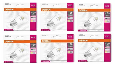 Produktbild von 6 x Osram LED Star Classic P Tropfen 5,8W = 40W E27 klar warmweiß 2700K