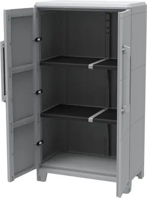Immagine prodotto di Armadio alto - Mobiletto contenitore - Mobile per cucina esterna - Mobile da giardino - Armadio in plastica - 78x43,7x143 cm
