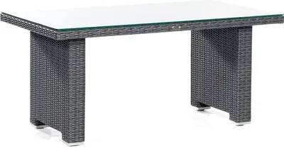 Produktbild von Sonnenpartner Dining-Tisch Residence 140x80 cm Alu/Polyrattan graphit-schwarz Glas