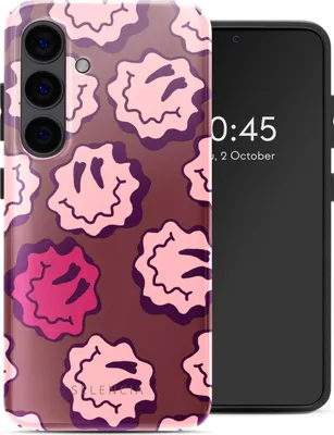 Zdjęcie produktu dla Selencia Vivid Backcover dla Samsung Galaxy S24 - Wavy Smiley Pink