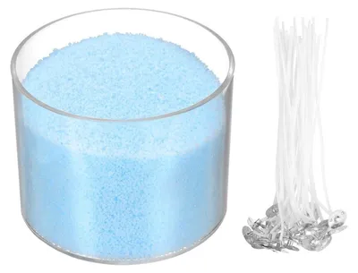 Zdjęcie produktu dla Wosk do świec, kolor niebieski, 400g, z dodatkiem 30% barwnika, idealny do projektów DIY
