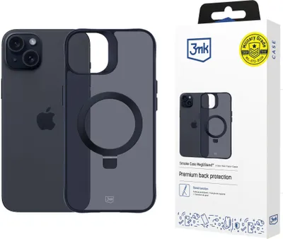 Produktbild von 3mk Schutzhülle Smoke Case Mag&Stand für Apple iPhone 15 plus Backcover kompatibel mit MagSafe