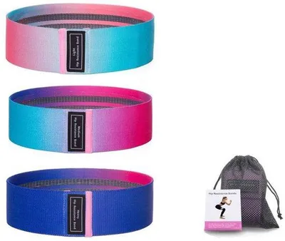 Immagine prodotto di Bande elastiche per fitness, set da 3 pezzi, antiscivolo, 3 livelli di resistenza, unisex
