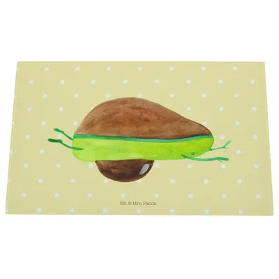 Produktbild von Mr. & Mrs. Panda schneidbrett Avocado Yoga - Gelb Pastell - Geschenk, Sport, Schneidplatte Glas, Humor, Glasbrettchen, Hilfe, Haha, Bauch, Schneidebrett Aus, Hackbrett