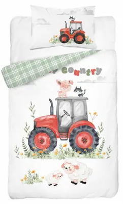 Produktbild von Bettwäsche, Kinderbettwäsche, Baumwolle 100x135 5519b Traktor