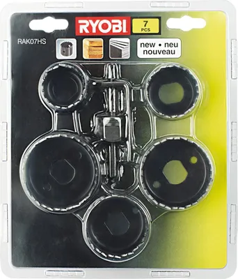 Produktbild von Set aus 7 Teilen Lochsäge für Holz RYOBI RAK07HS