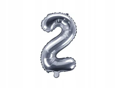 Zdjęcie produktu dla Balon foliowy Cyfra ''2'', 35cm, srebrny