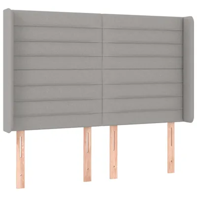 Produktbild von Kopfteil mit Ohren Hellgrau 147x16x118/128 cm Stoff