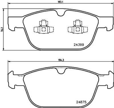 Produktbild von HELLA Bremsbeläge Satz Vorne Bremsklötze für VOLVO XC60 (156) 8DB 355 014-541