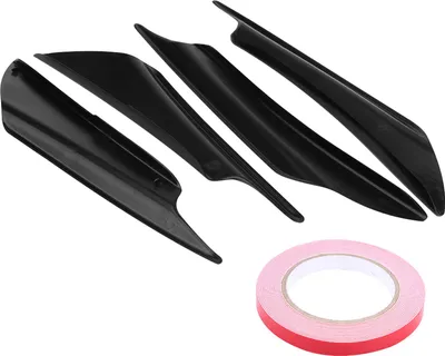 Image de 4pcs universel spoiler de carrosserie noir pare-chocs avant lipsplitter ailerons Trim