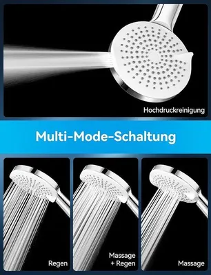 Produktbild von Famanu Duschkopf Handbrause - 5 Spraymodi, Hochdruck, Anti-Kalk