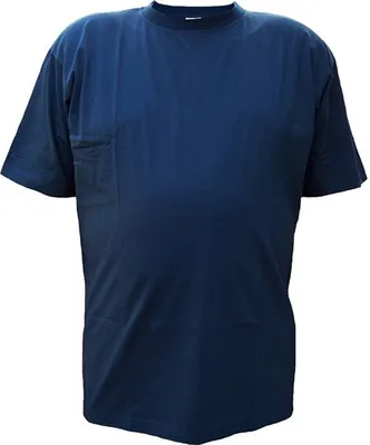 Produktbild von Übergrößen Tolles Basic T-Shirt mit Rundhals RAMMBOCK Navy mit Stickerei 4XL