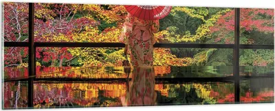 Produktbild von Bilder auf glas - Einteilig - Tubikoin Tempel Die Farben - 90x30cm - Glasbilder - Wandbilder - Bilder - zum Aufhängen bereit - Wanddekoration aus Glas - Glas Bilder - Wandbild auf Glas - GAB90x30-4485