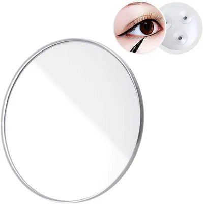 Imagen del producto de Espejo de aumento de 20x, redondo, de 15 cm de diámetro, con ventosas, ideal para una aplicación precisa de maquillaje