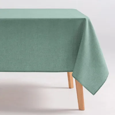 Obrázek produktu pro Ubrus GAMUSI Indira – ubrus odolný proti skvrnám – jednobarevný vzor – 140 x 180 cm – aqua modrá – směs bavlny a polyesteru – látka nenáročná na údržbu – styl Country