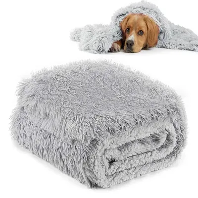 Produktbild von Flauschige Haustierdecke Grau XL 100 x 127 cm Waschbar Weich Warm