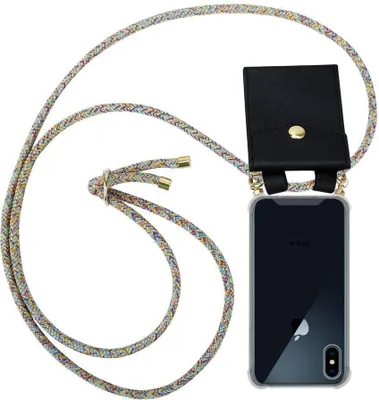 Produktbild von Cadorabo Hülle für Apple iPhone X / XS Schutzhülle in Gelb Handy Kette Silikon Kordel abnehmbares Etui