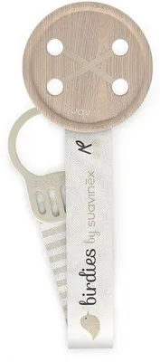 Image de Attache-Sucette Bébé avec Ruban, SUAVINEX Birdies, Dès la Naissance, Beige