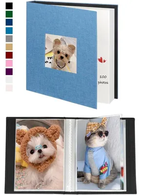 Productafbeelding van Fotoalbum, linnen, 10x15 cm, 50 vakken, 2 stuks, turquoise met venster