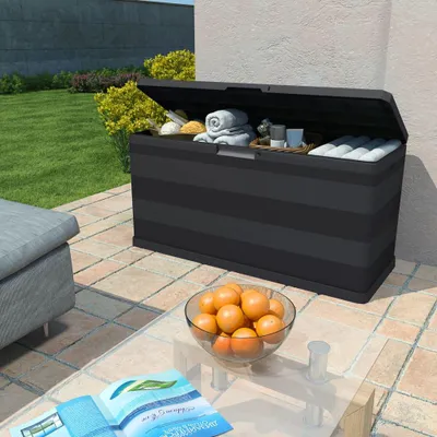 Immagine prodotto di vidaXL Cassetta da giardino nera 117×45×56 cm